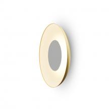  RMW-12-SW-MWT-HW+24BD-GMW - Ramen Wall Sconce 12" (Matte White) with 24" back dish (Gold w/ Matte White Interior)